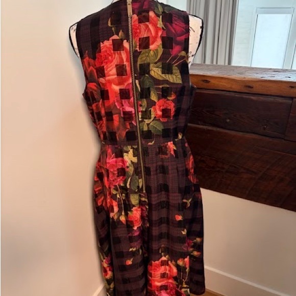 Ted Baker London Mixed-Media Tea-Length Dress - Picture 3 of 4